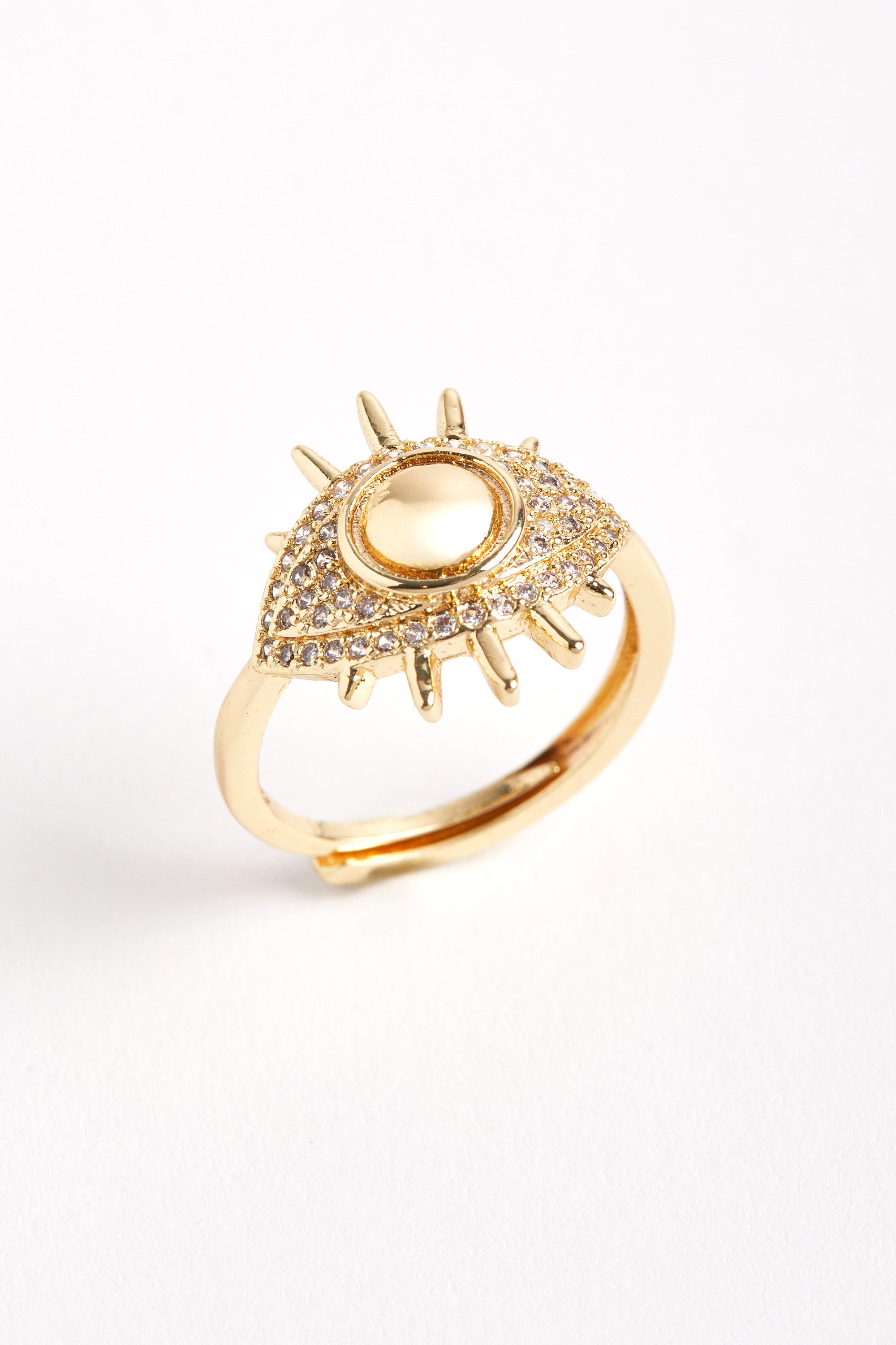 Rhodium Plated Eye Ring Gold