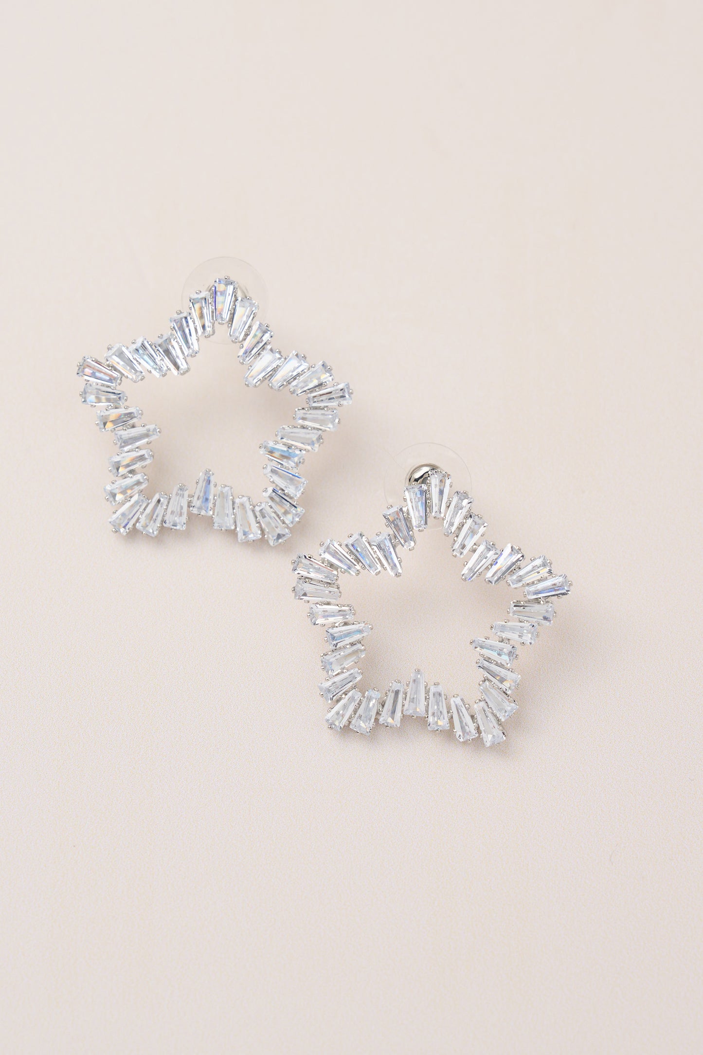Special Design Star Earrings with Diamond Stones