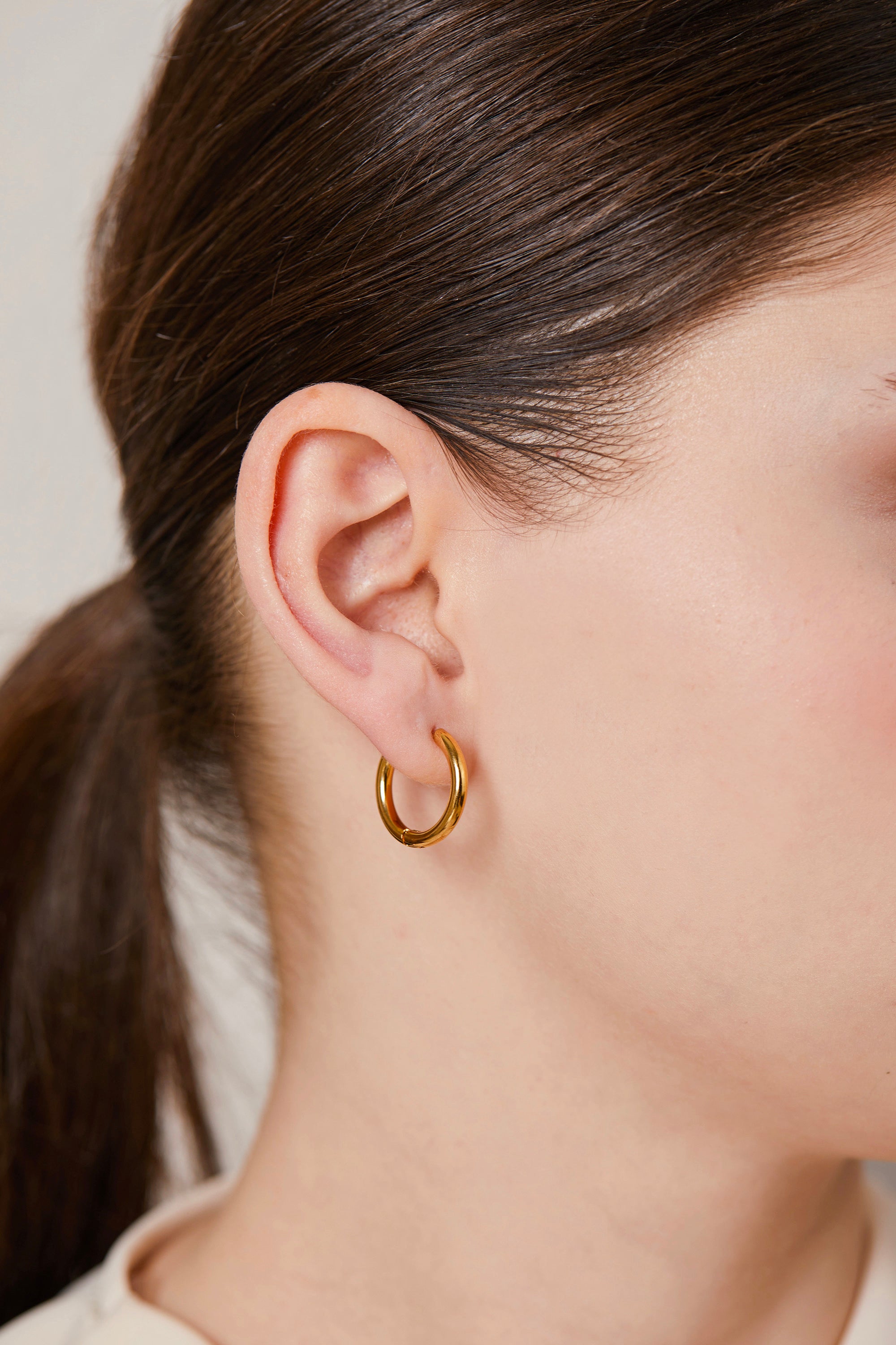 Steel Mini Hoop Earrings Gold