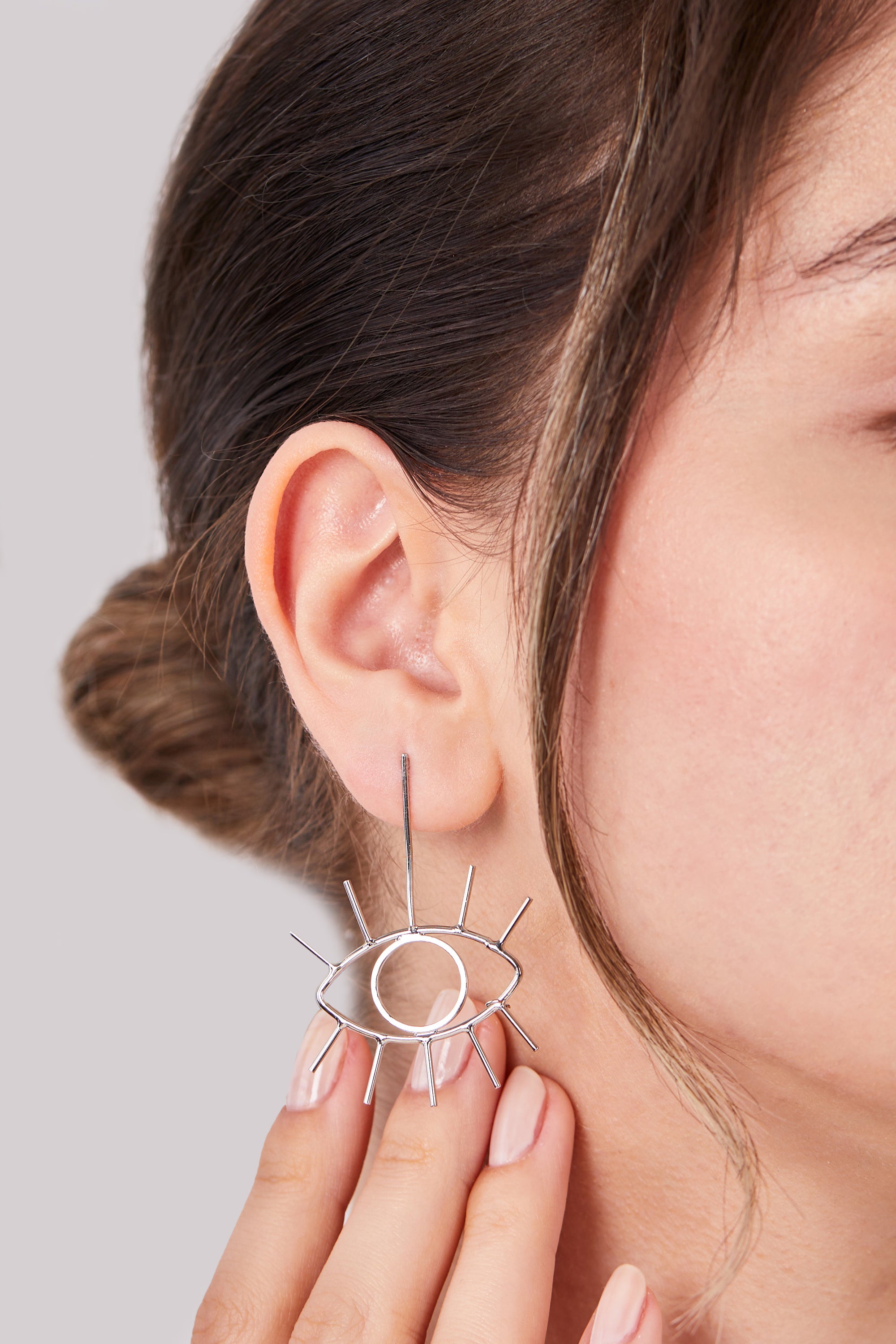 18K Gold Plated Eye Earrings