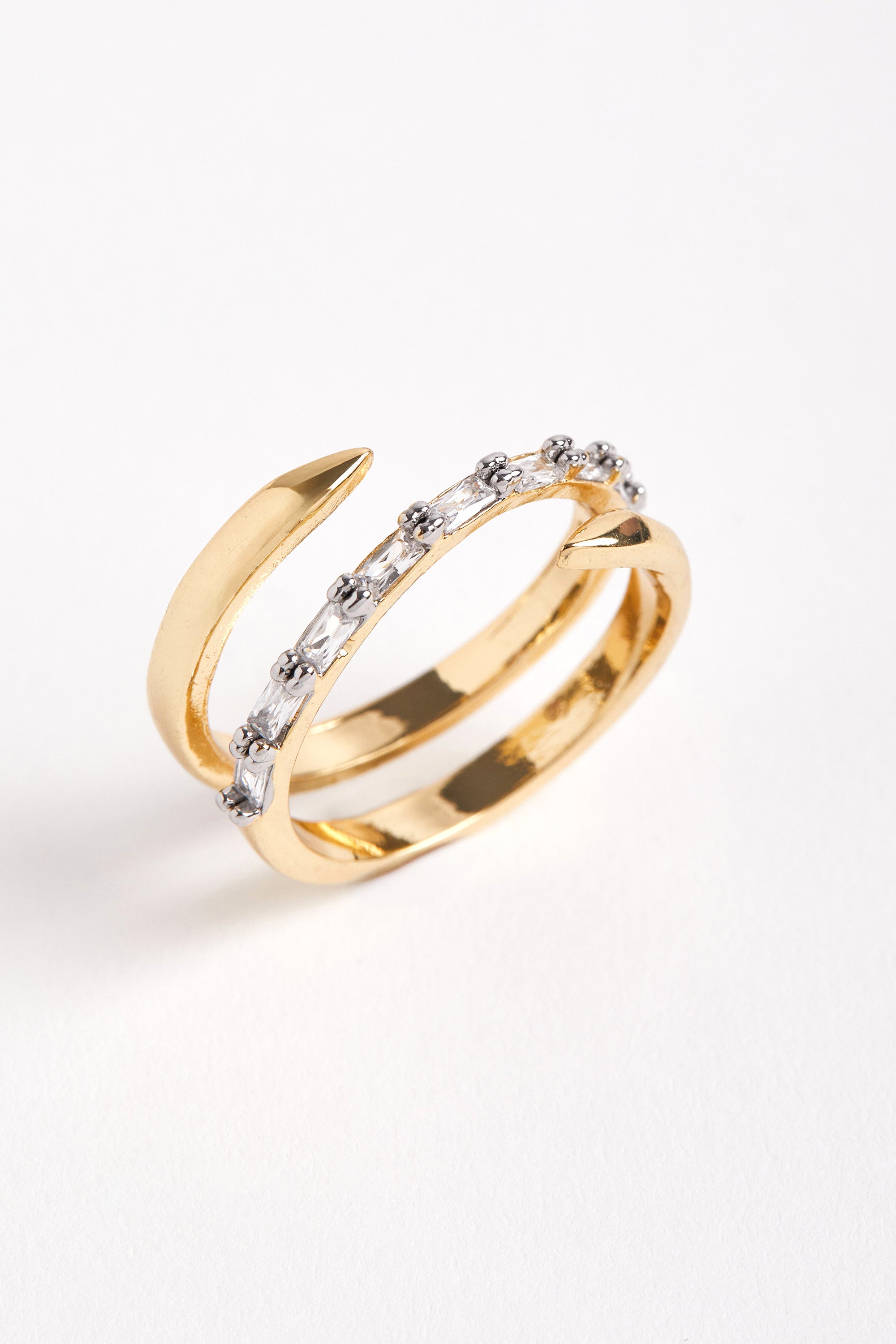 Rhodium Plated Luna Ring