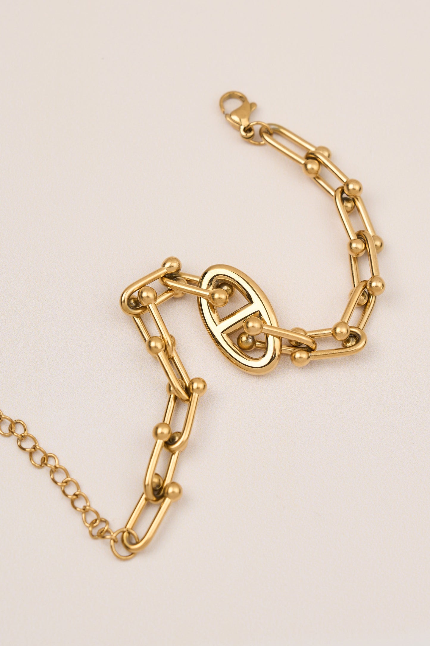 Çelik Zincir Model Bileklik Gold