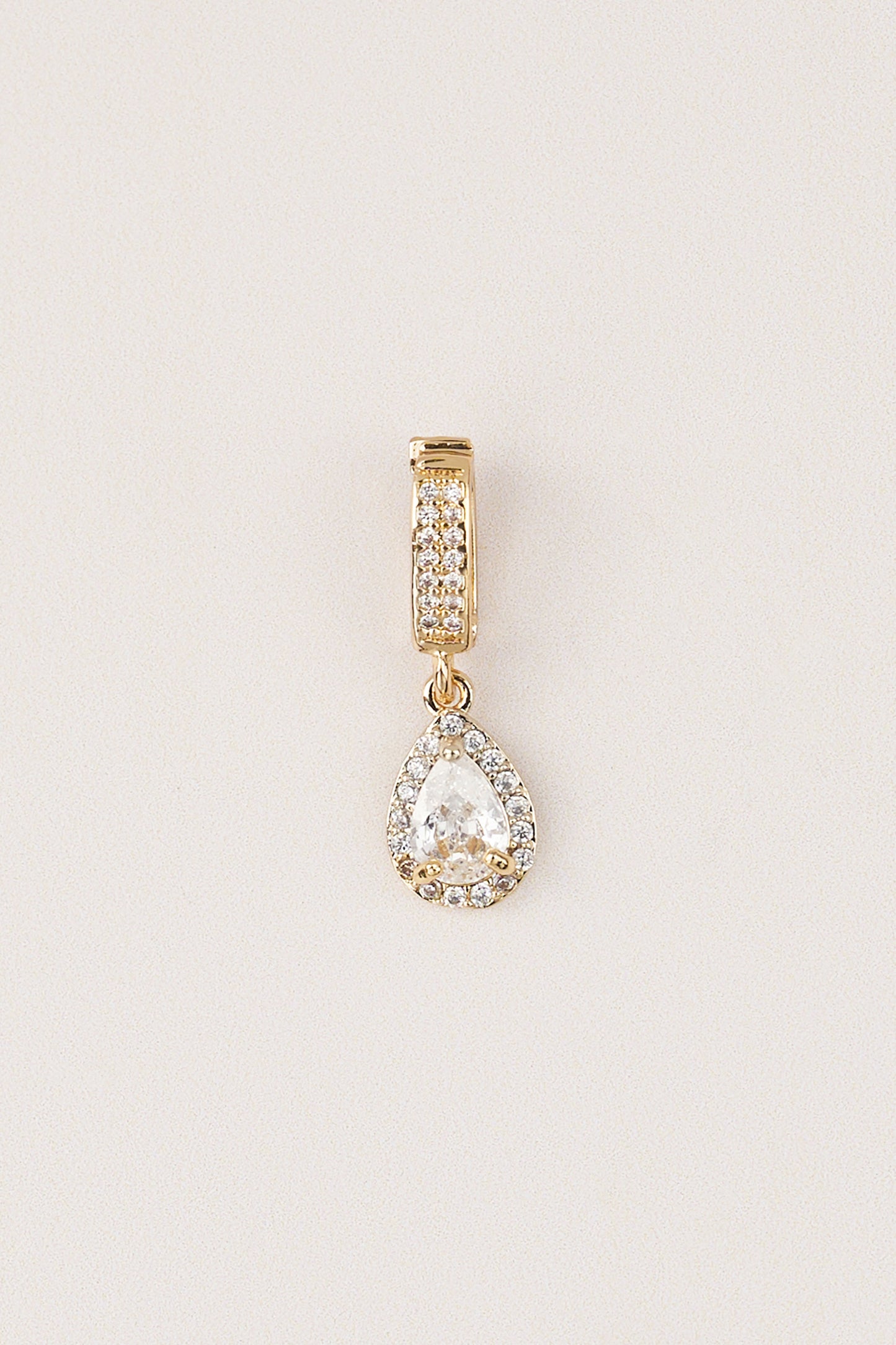 Gold Plated Drop Stone Charm