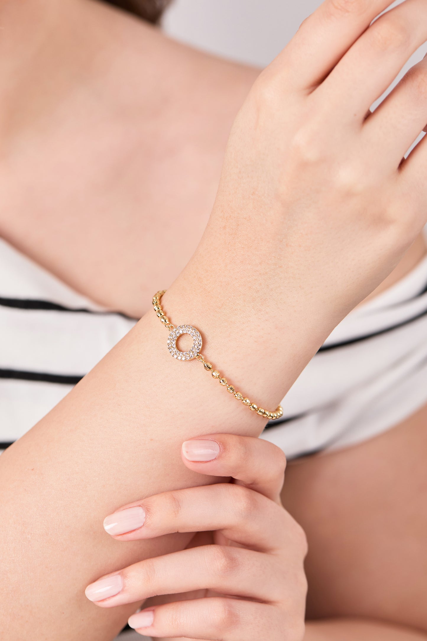 14K Altın Kaplama Boncuk Model Bileklik
