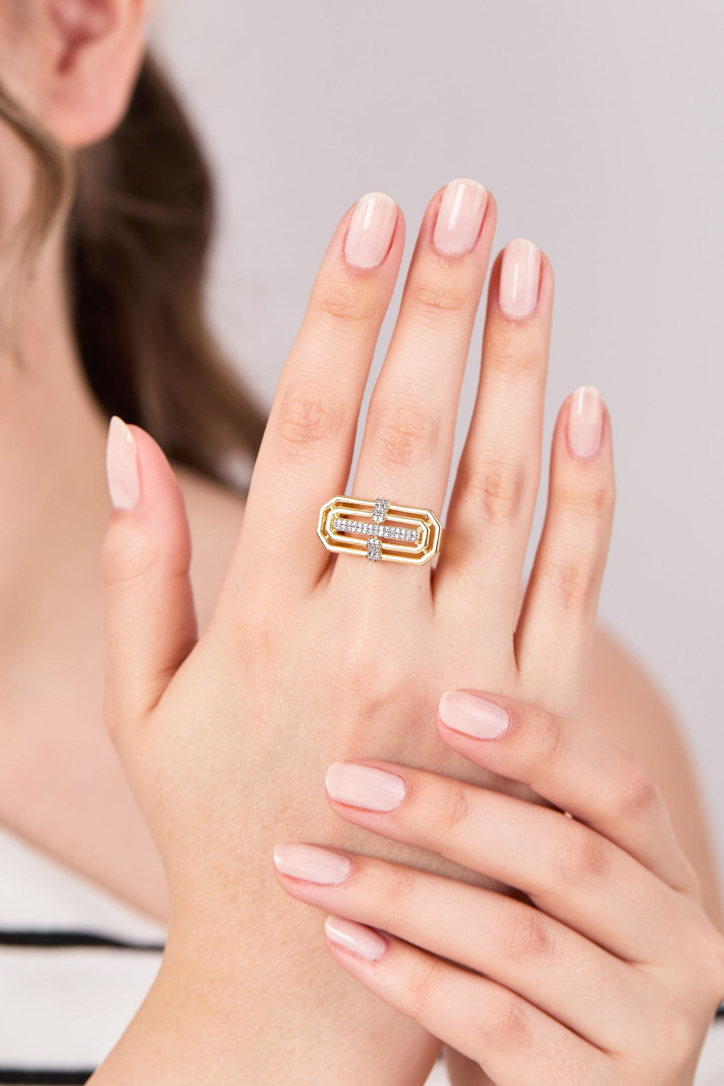 Rhodium Plated Elina Ring