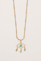 22 Ayar Altın Kaplama Narin Taşlı Göz Kolye