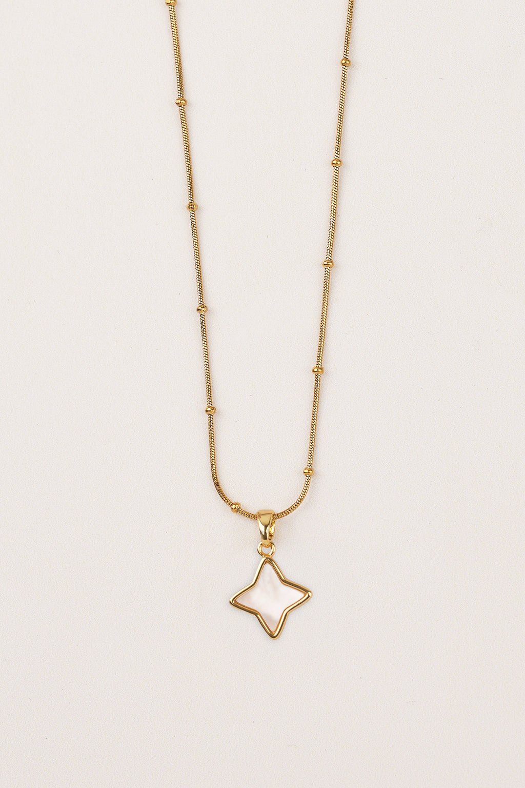 22 Carat Gold Plated Pearl Star Necklace