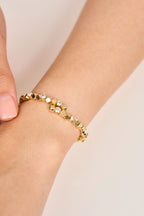 Altın Kaplama Yuvarlak Taşlı Bileklik