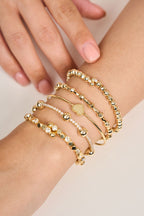 Altın Kaplama Yuvarlak Taşlı Bileklik