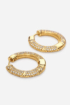 Xuping Desenli Taşlı Halka Küpe