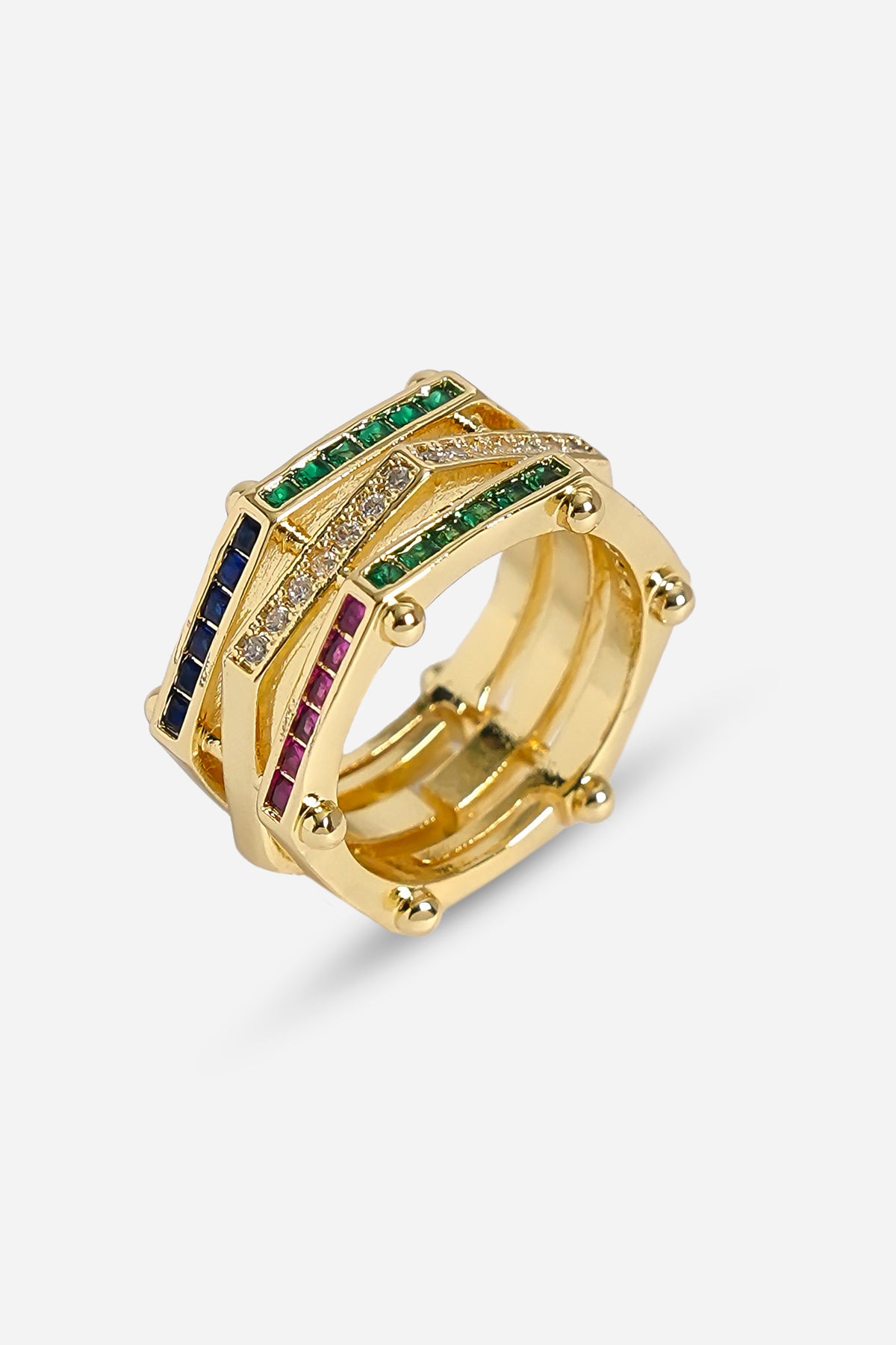 Rodyum Kaplama Özel Seri Mosaic Yüzük