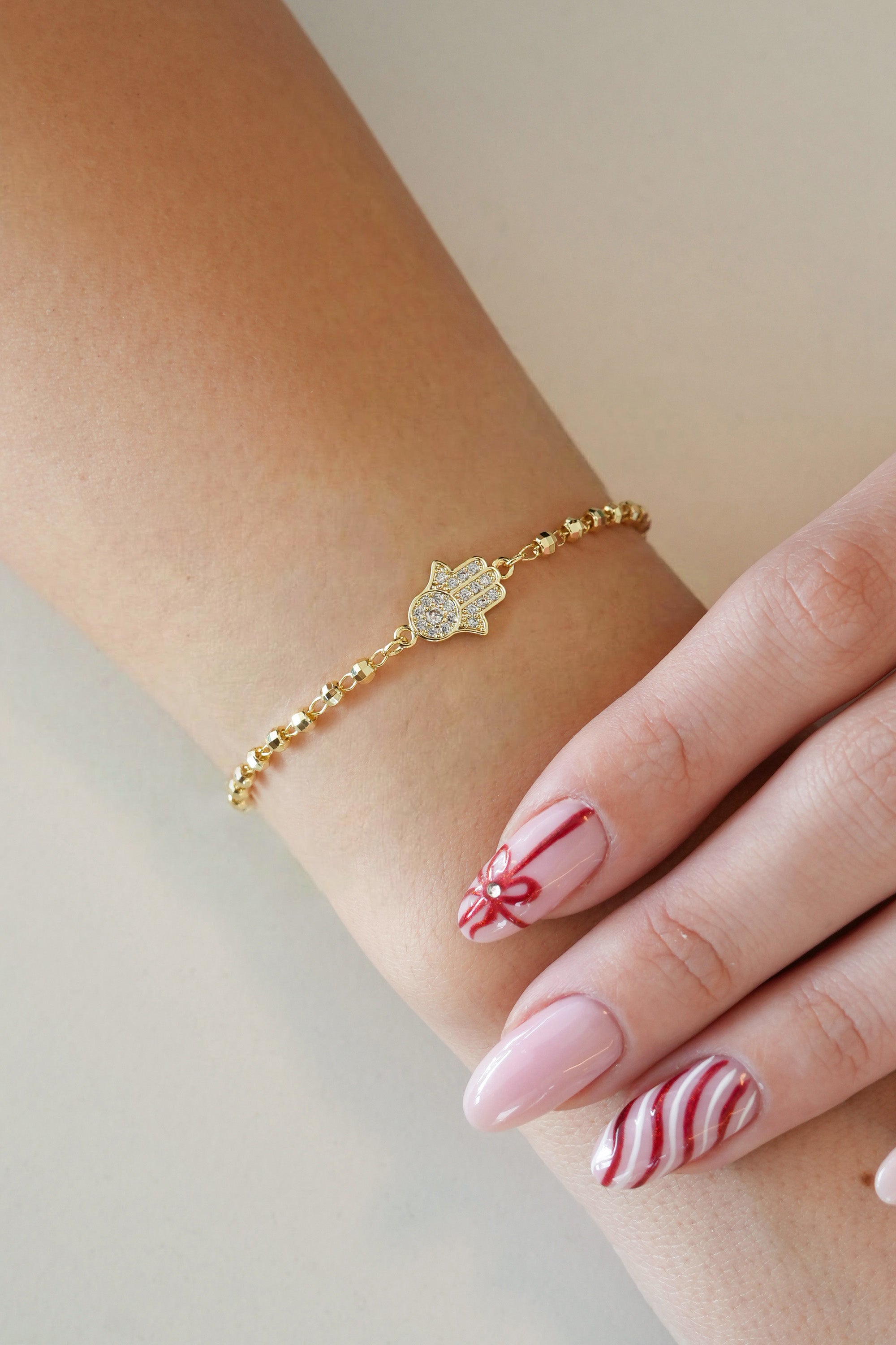 14K Altın Kaplama Dorika Taşlı Şans Bileklik