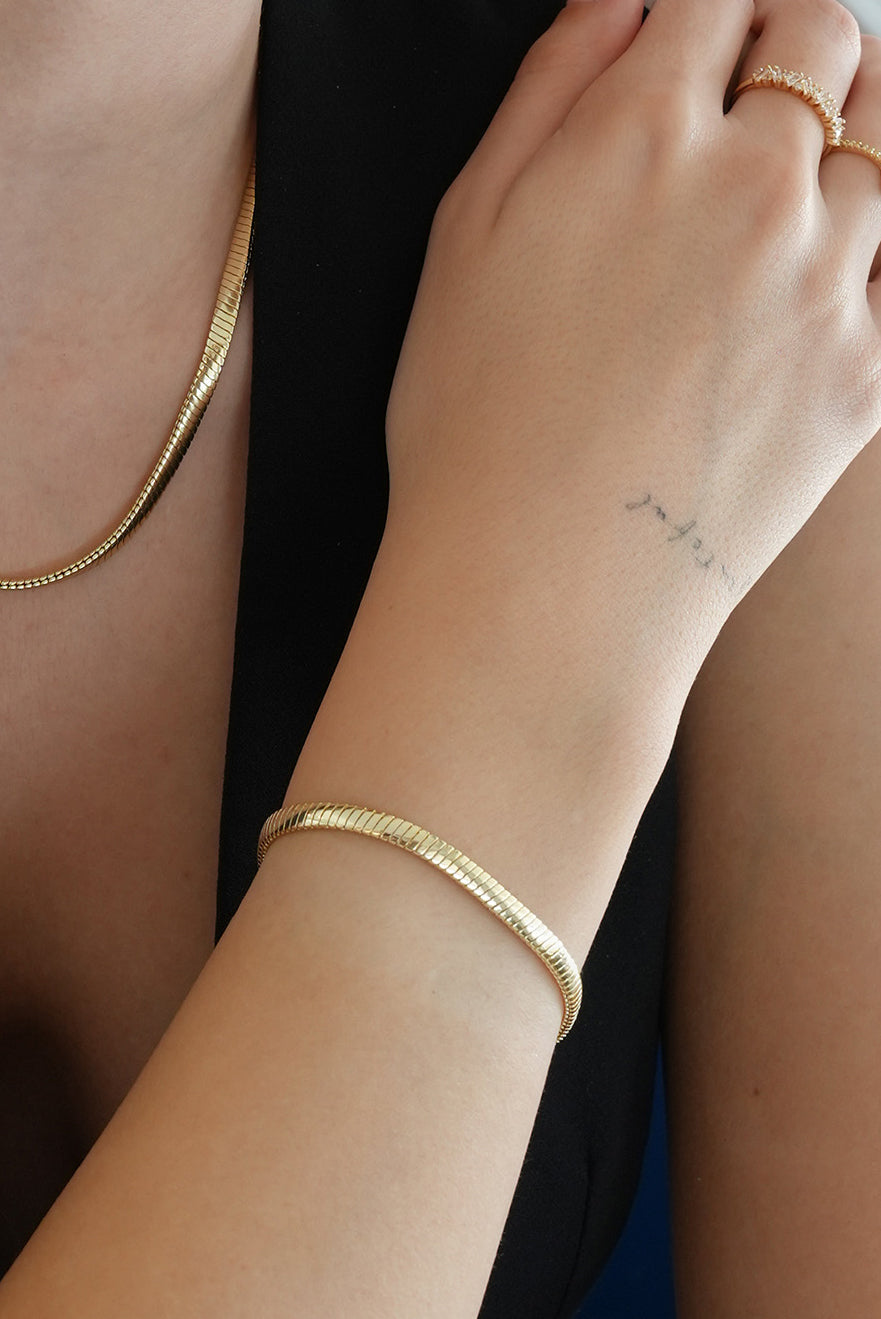 14K Altın Kaplama İtalyan Zincir Bileklik