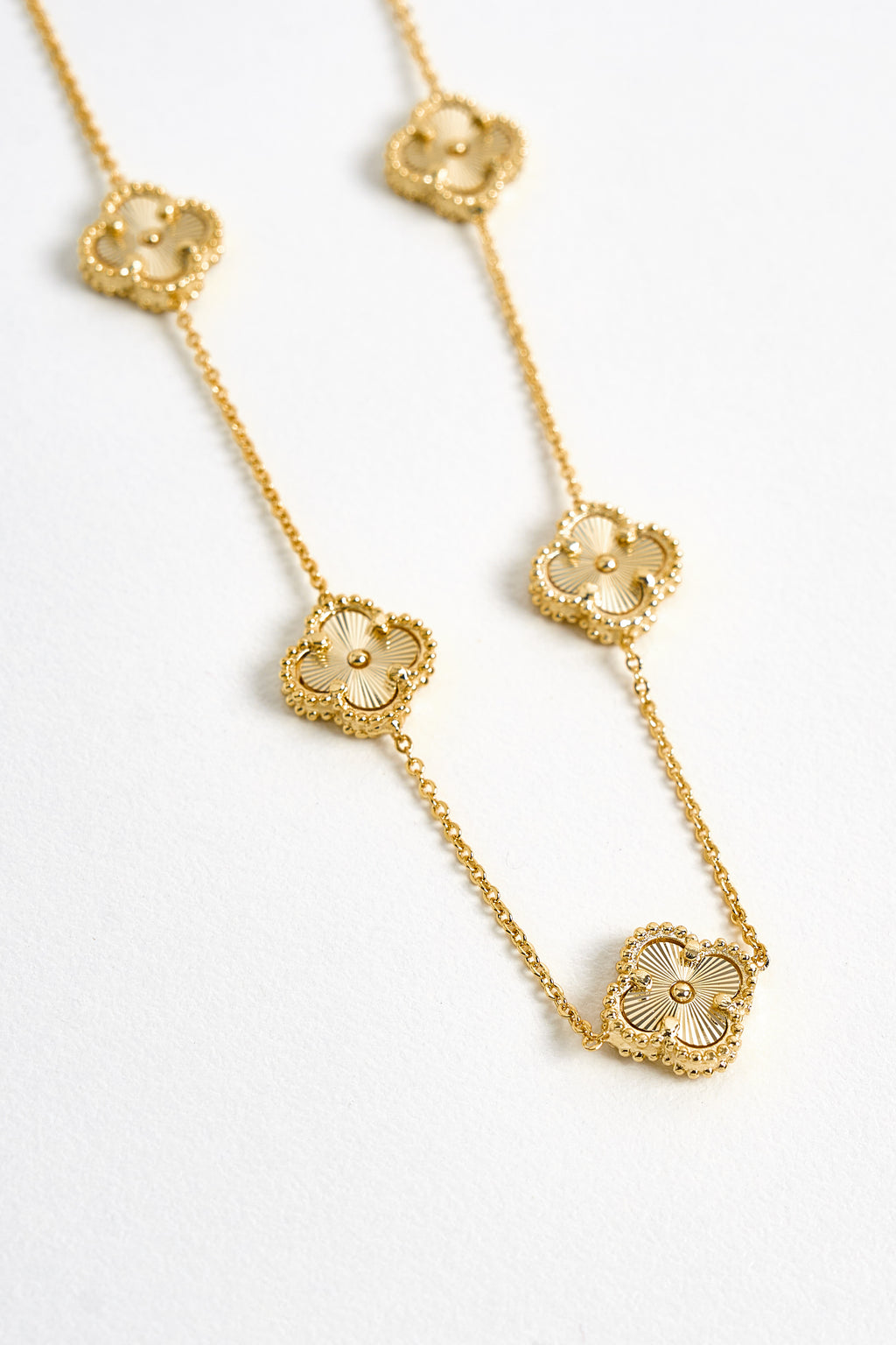 14K Altın Kaplama Beşli Yonca Kolye