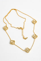 14K Altın Kaplama Beşli Yonca Kolye