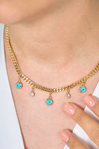 VIP Altın Kaplama Nazar Boncuklu Kolye