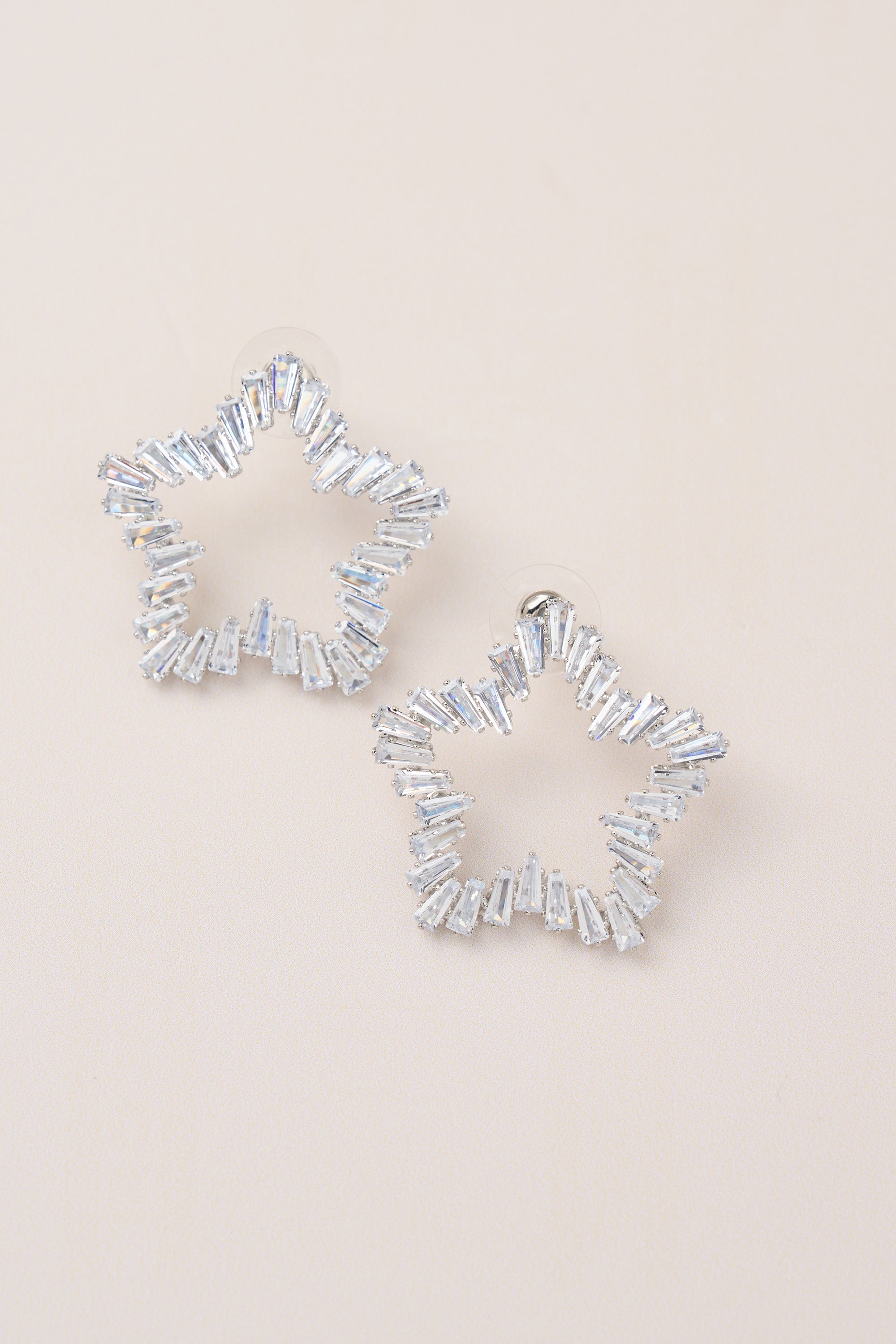 Special Design Star Earrings with Diamond Stones