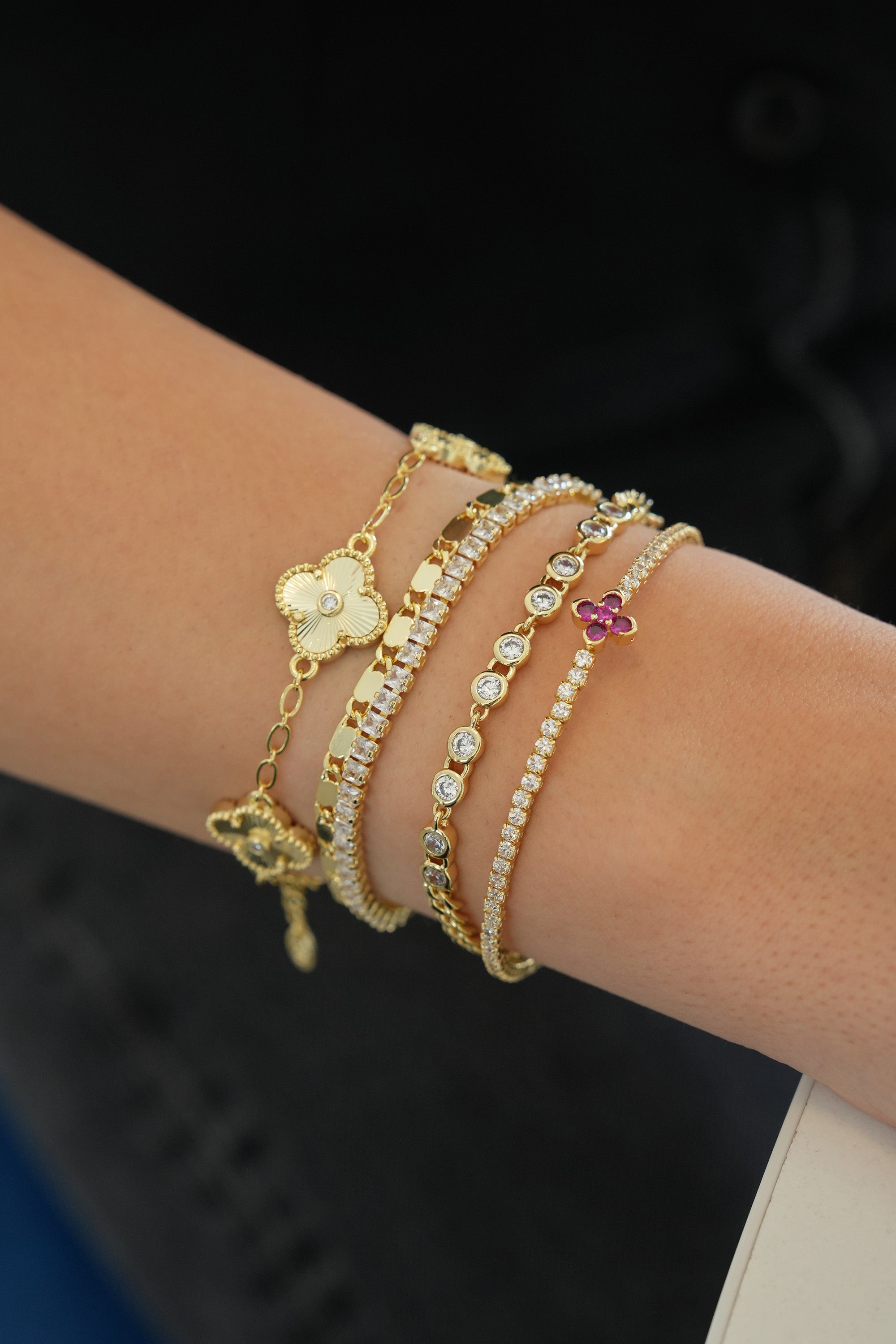 14K Altın Kaplama Velor Bileklik