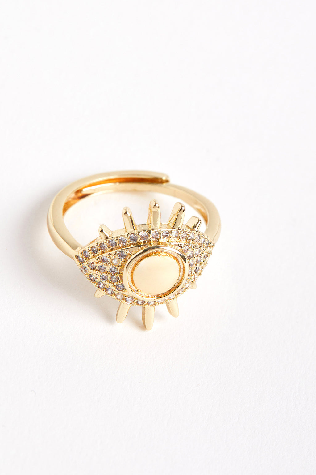 Rhodium Plated Eye Ring Gold