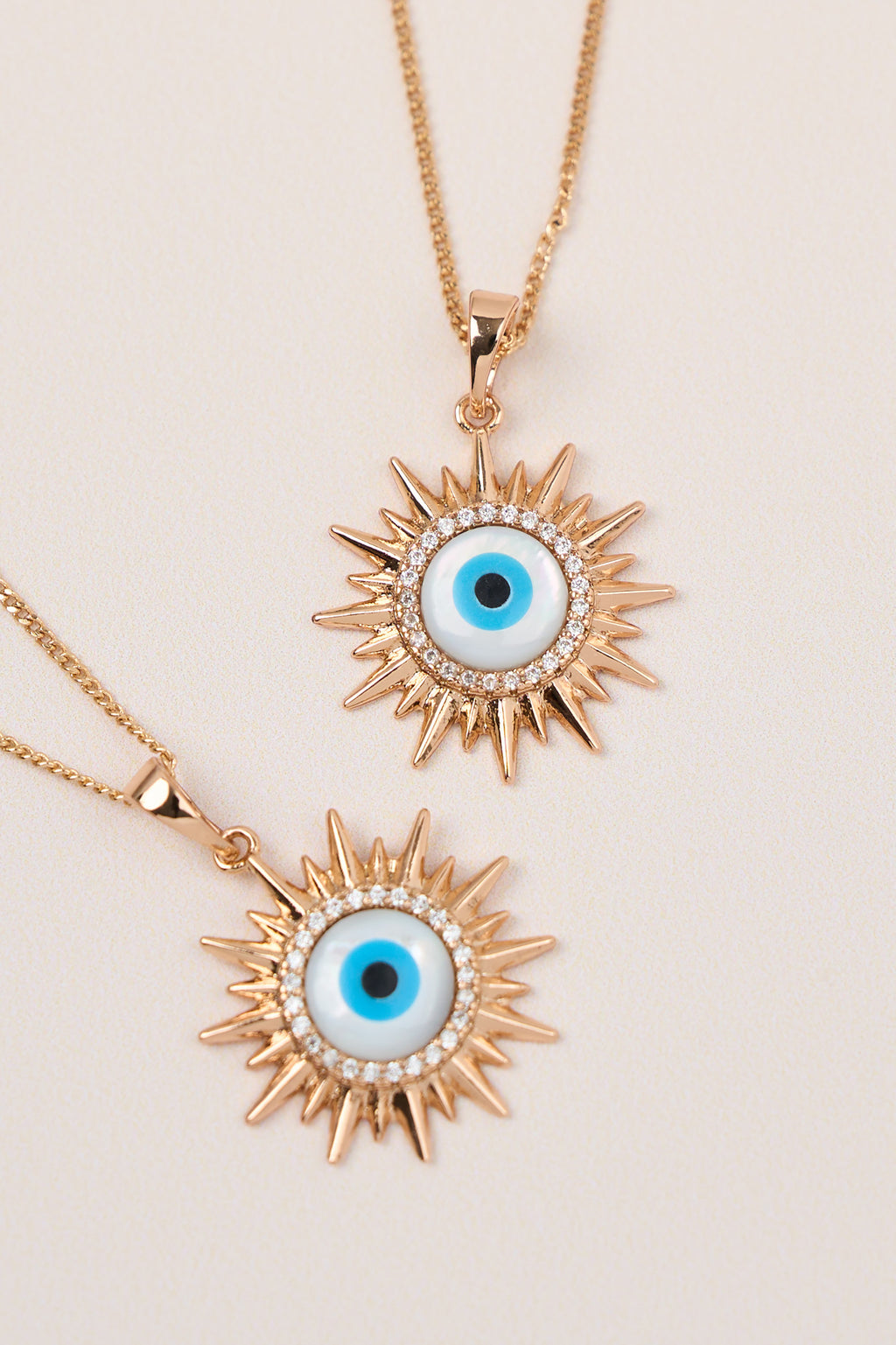 Xuping Evil Eye Beaded Sun Necklace