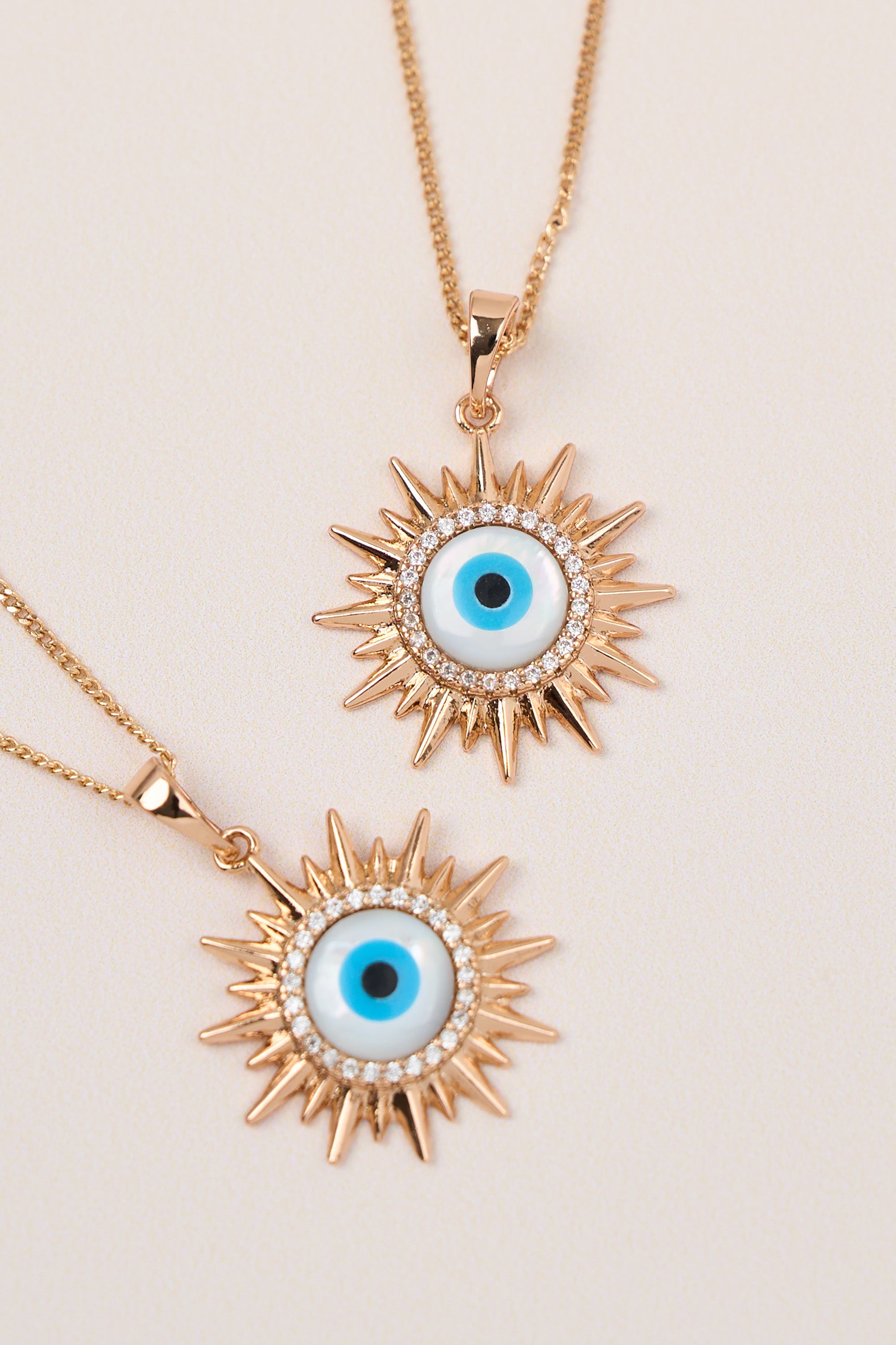 Xuping Evil Eye Beaded Sun Necklace