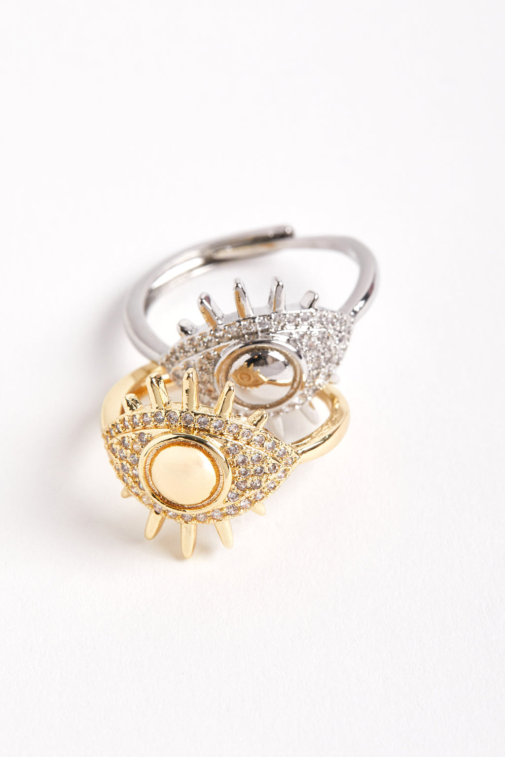 Rhodium Plated Eye Ring Gold