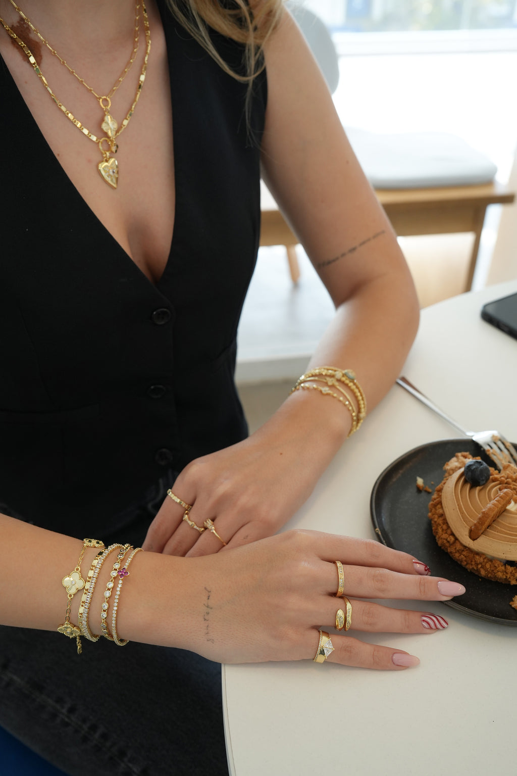 Altın Kaplama Mor Yonca Bileklik