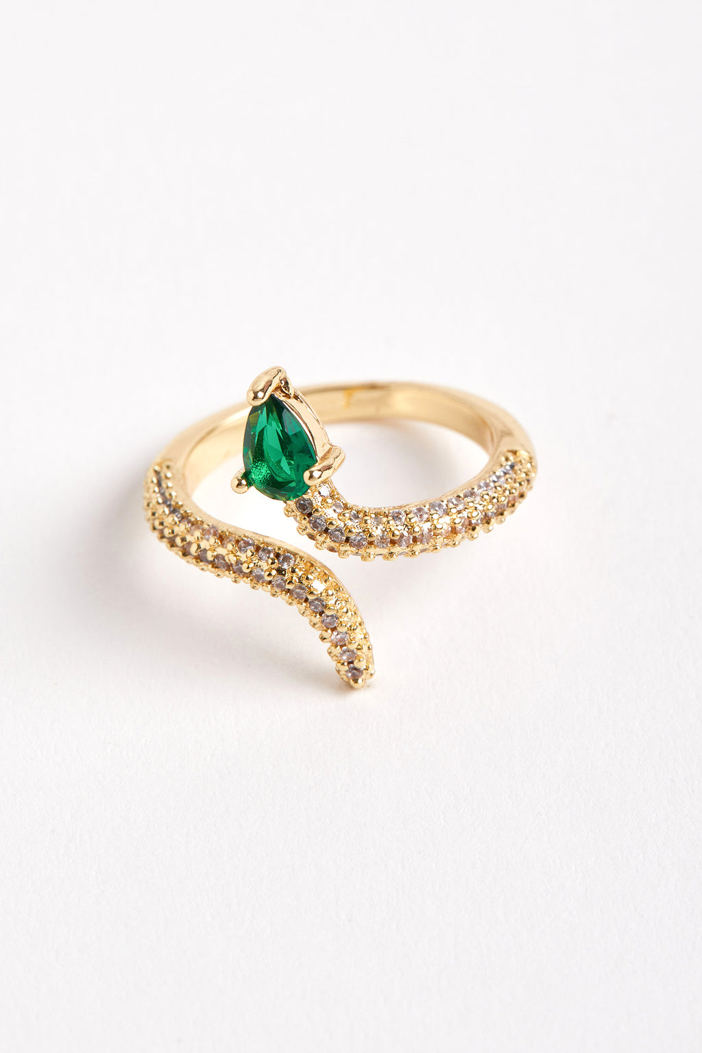 Rhodium Plated Snake Ring Gold