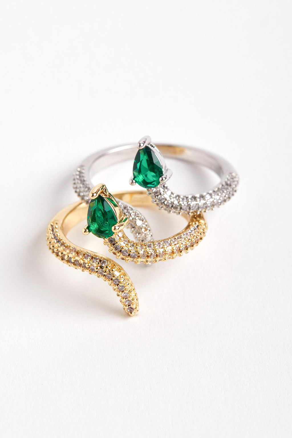 Rhodium Plated Snake Ring Silver