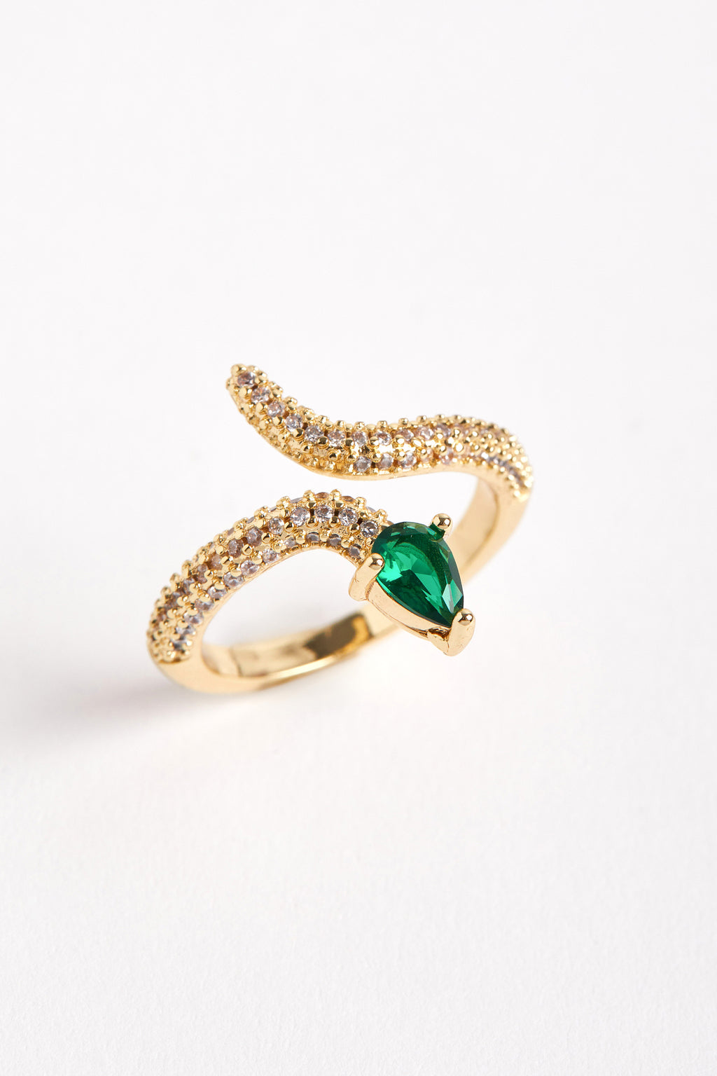 Rhodium Plated Snake Ring Gold