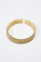 14K Altın Kaplama Dorika Taşlı Kalın Bileklik