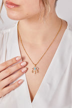 22 Ayar Altın Kaplama Narin Taşlı Göz Kolye