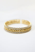 14K Altın Kaplama Dorika Taşlı Kalın Bileklik