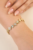 Özel Seri Altın Kaplama Parıltılı Yonca Bileklik