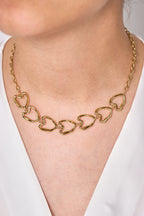 316L Çelik Kalın Zincir Kalpli Kolye