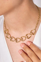 316L Çelik Kalın Zincir Kalpli Kolye