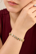 Özel Seri Altın Kaplama Parıltılı Yonca Bileklik