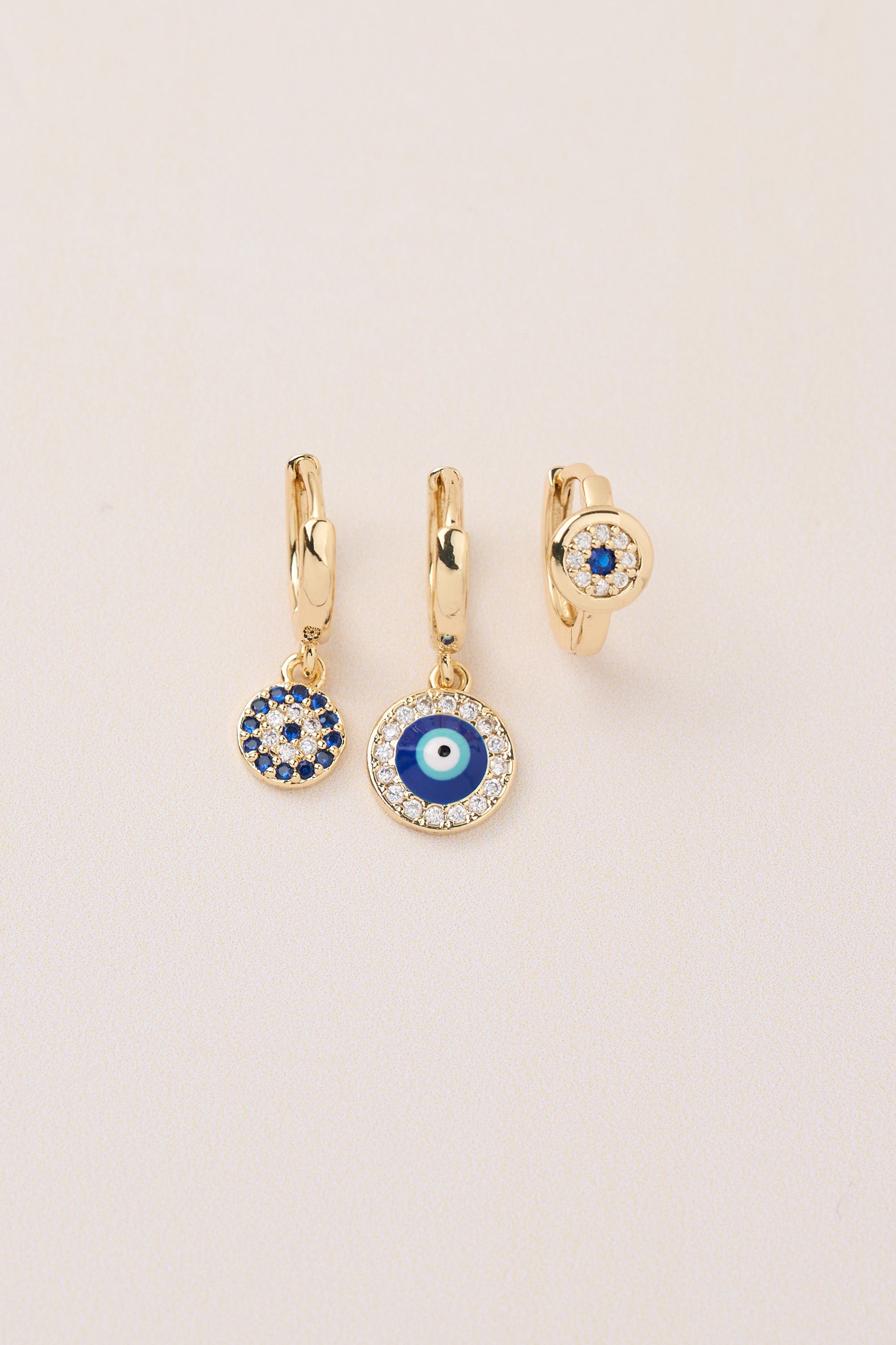 Triple Evil Eye Beaded Earrings