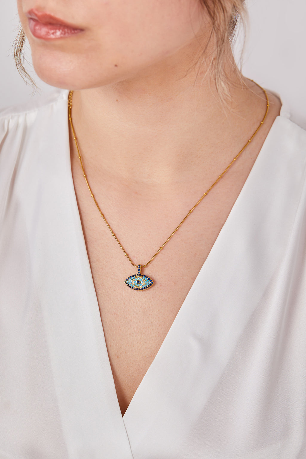 22 Carat Gold Plated Night Eye Necklace
