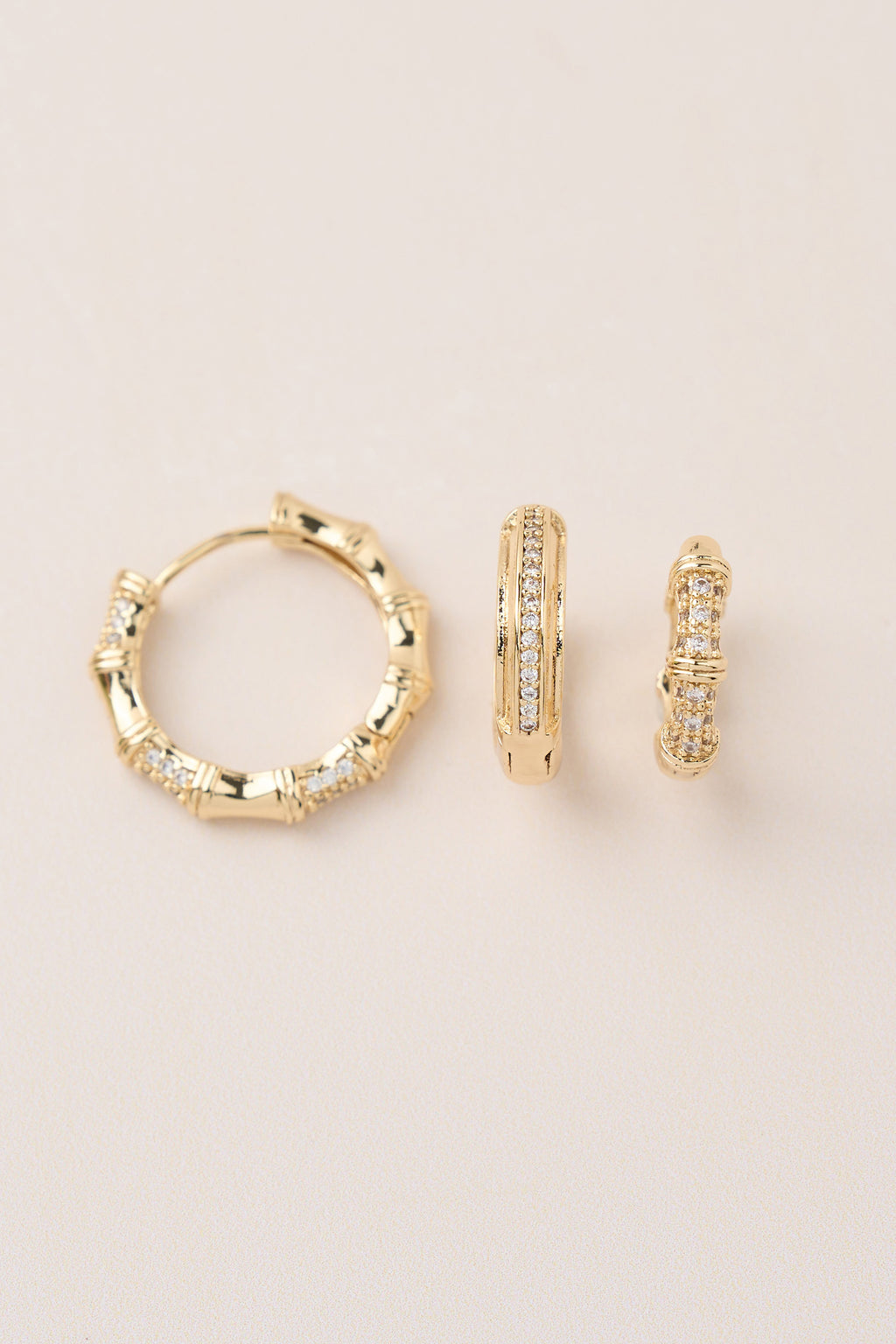 Triple Hoop Earrings Gold