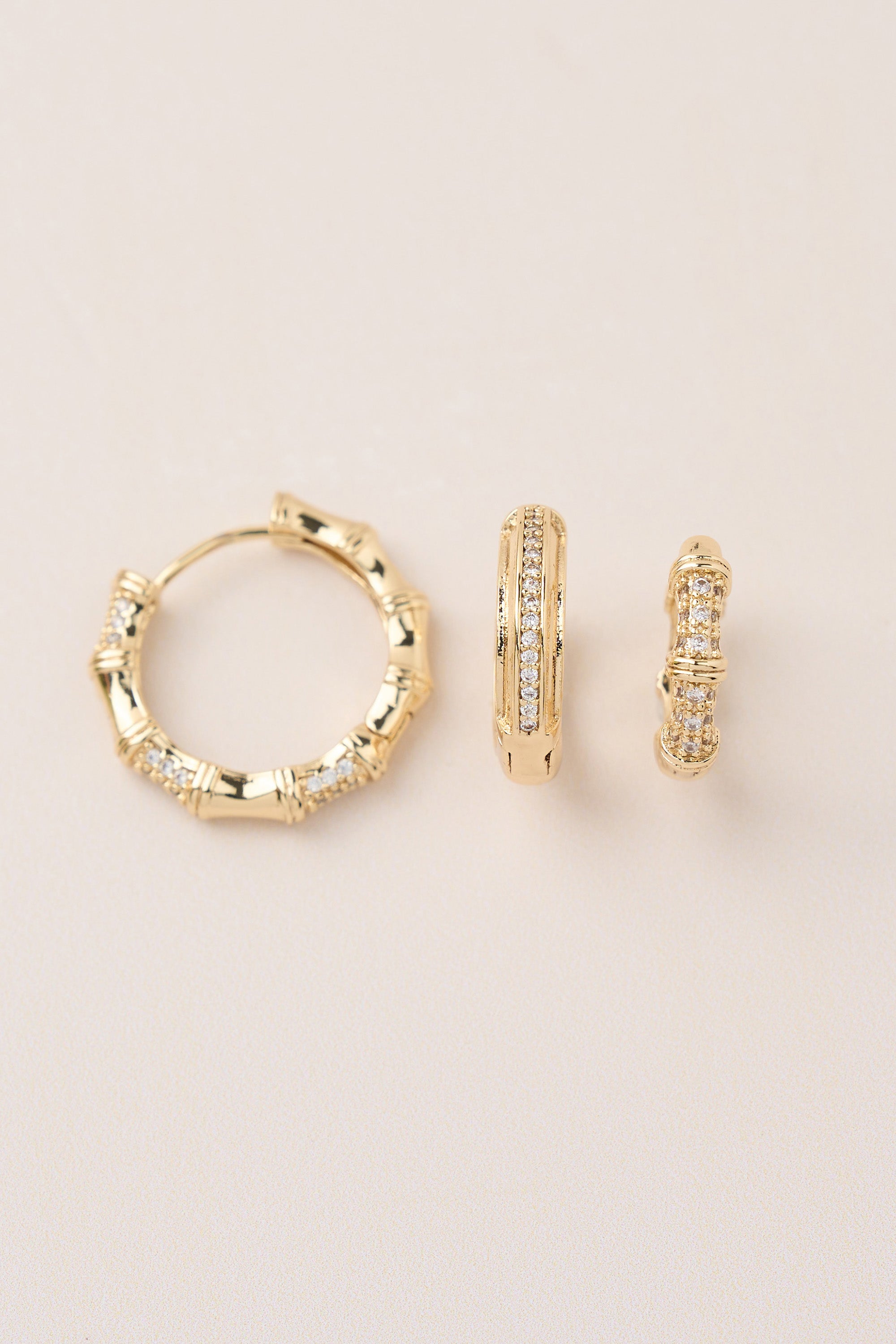 Triple Hoop Earrings Gold