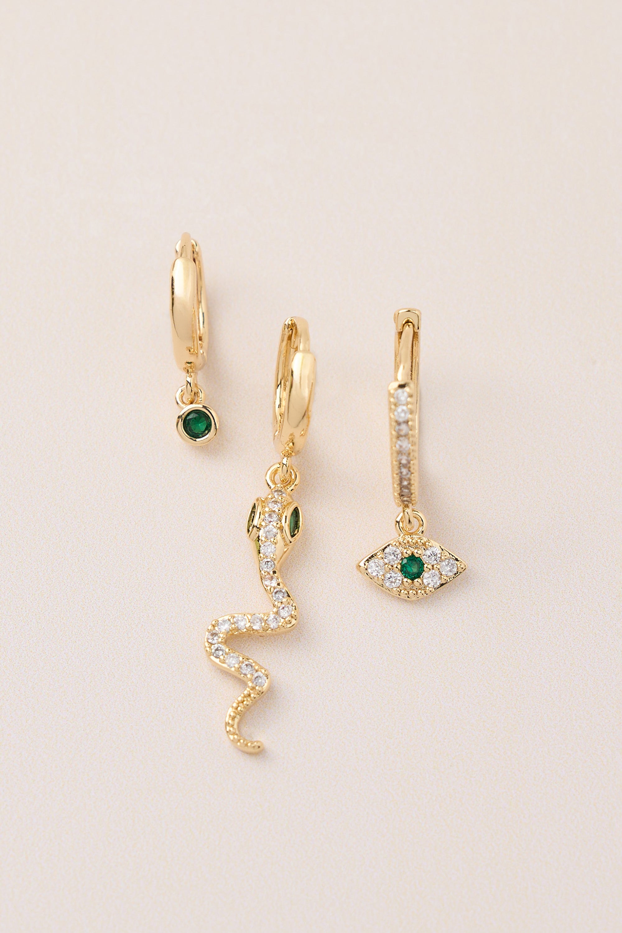 Triple Margin Earrings Gold