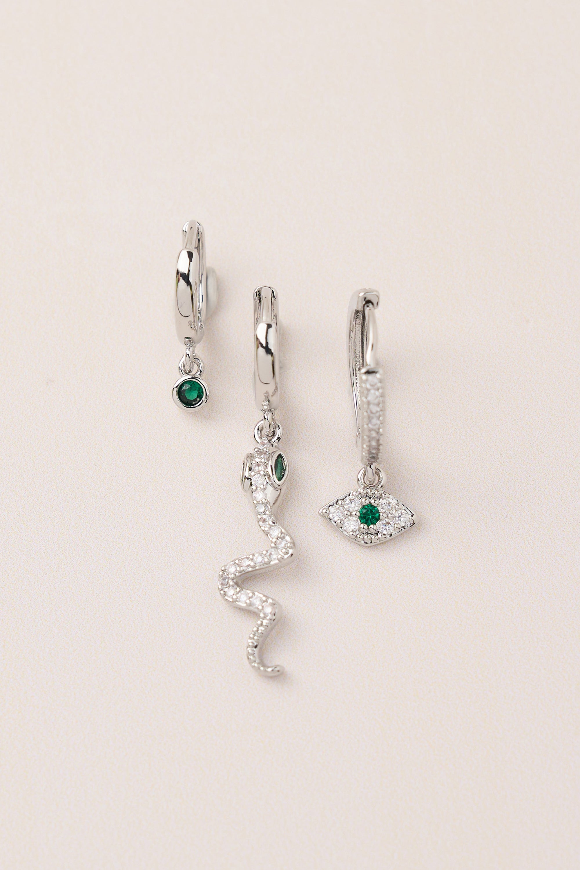 Triple Margin Earrings Silver