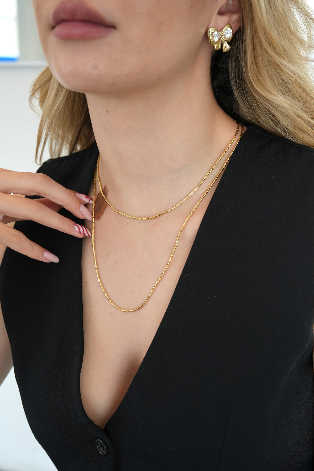 14K Altın Kaplama Uzun Zincir Kolye