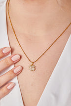 22 Ayar Altın Kaplama Tasarım Yonca Kolye