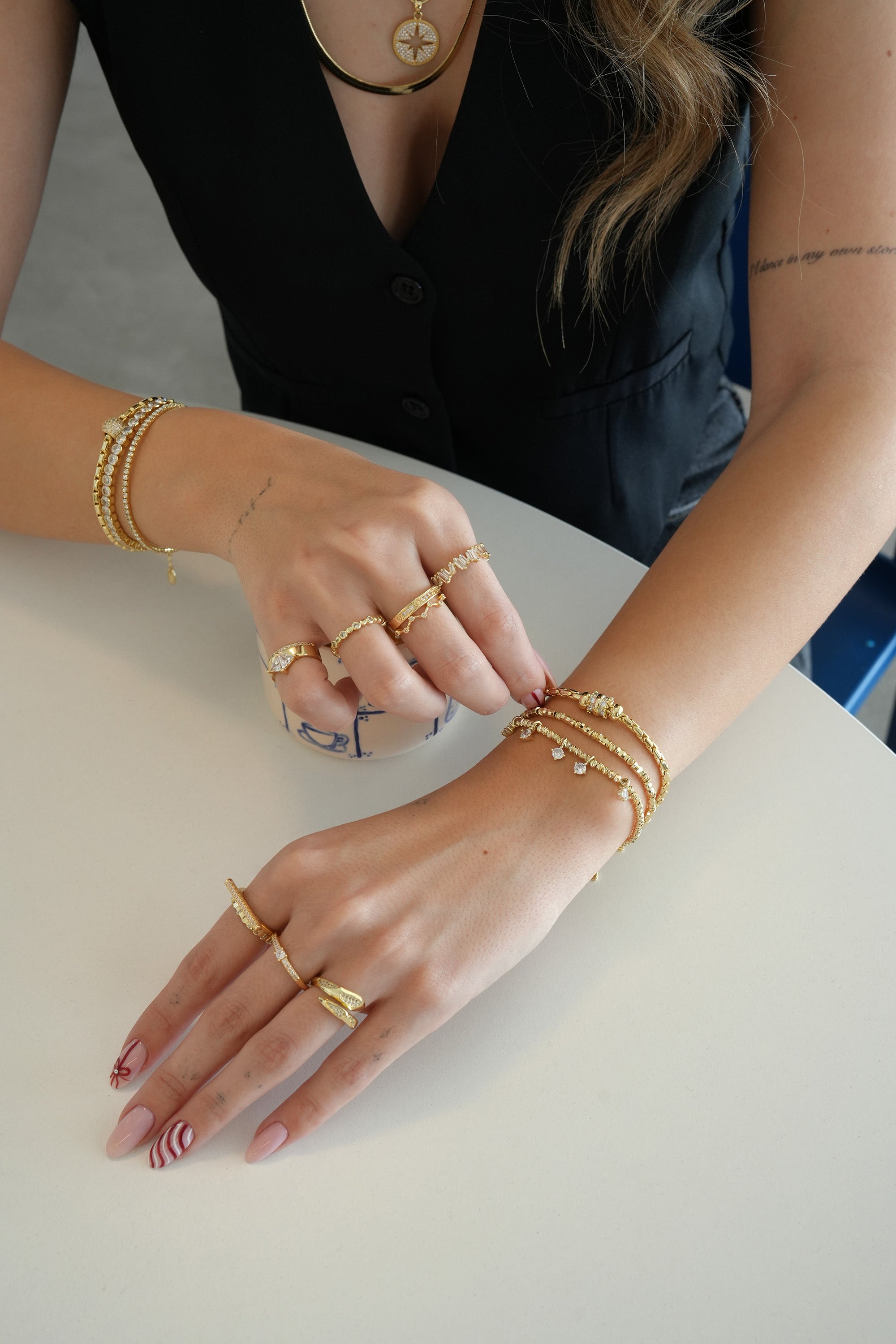 14K Altın Kaplama Shiny Dorika Bileklik