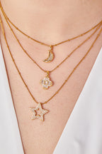 22 Ayar Altın Kaplama Tasarım Yıldız Kolye