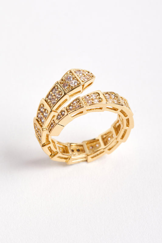 14K Altın Kaplama Yılan Yüzük Gold