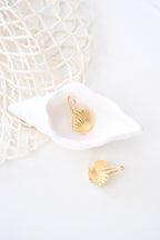 Altın Kaplama Deniz Kabuğu Küpe