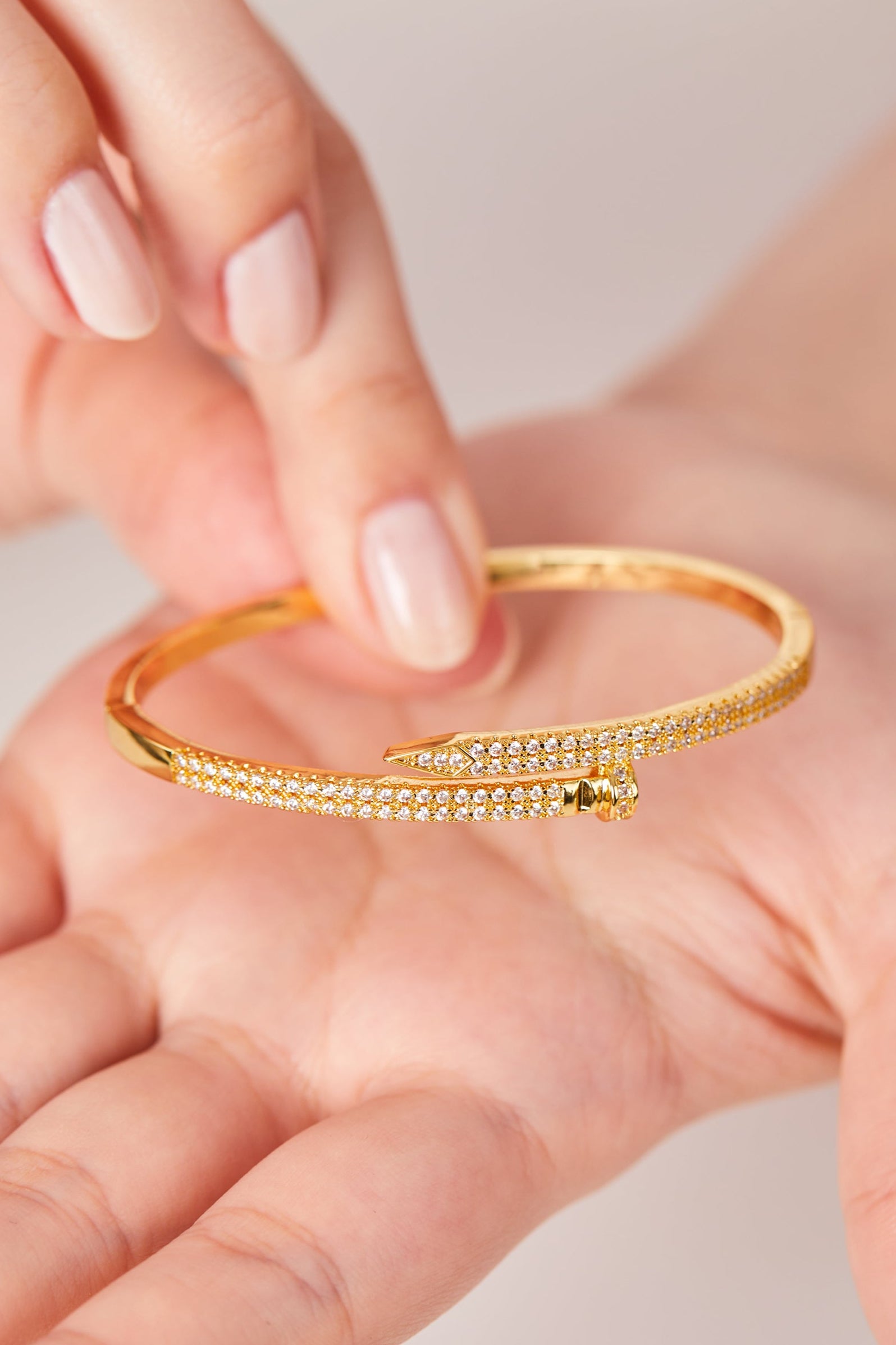 22K Gold Plated Design Studded Handcuff Gold